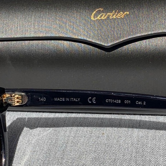 Designer Cartier Black Frame Sunglasses - Picture 4 of 8